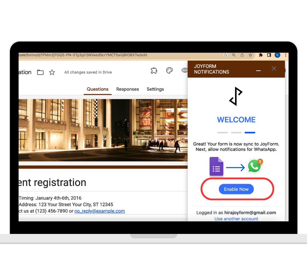 Step 3: Enable JoyForm Notifications